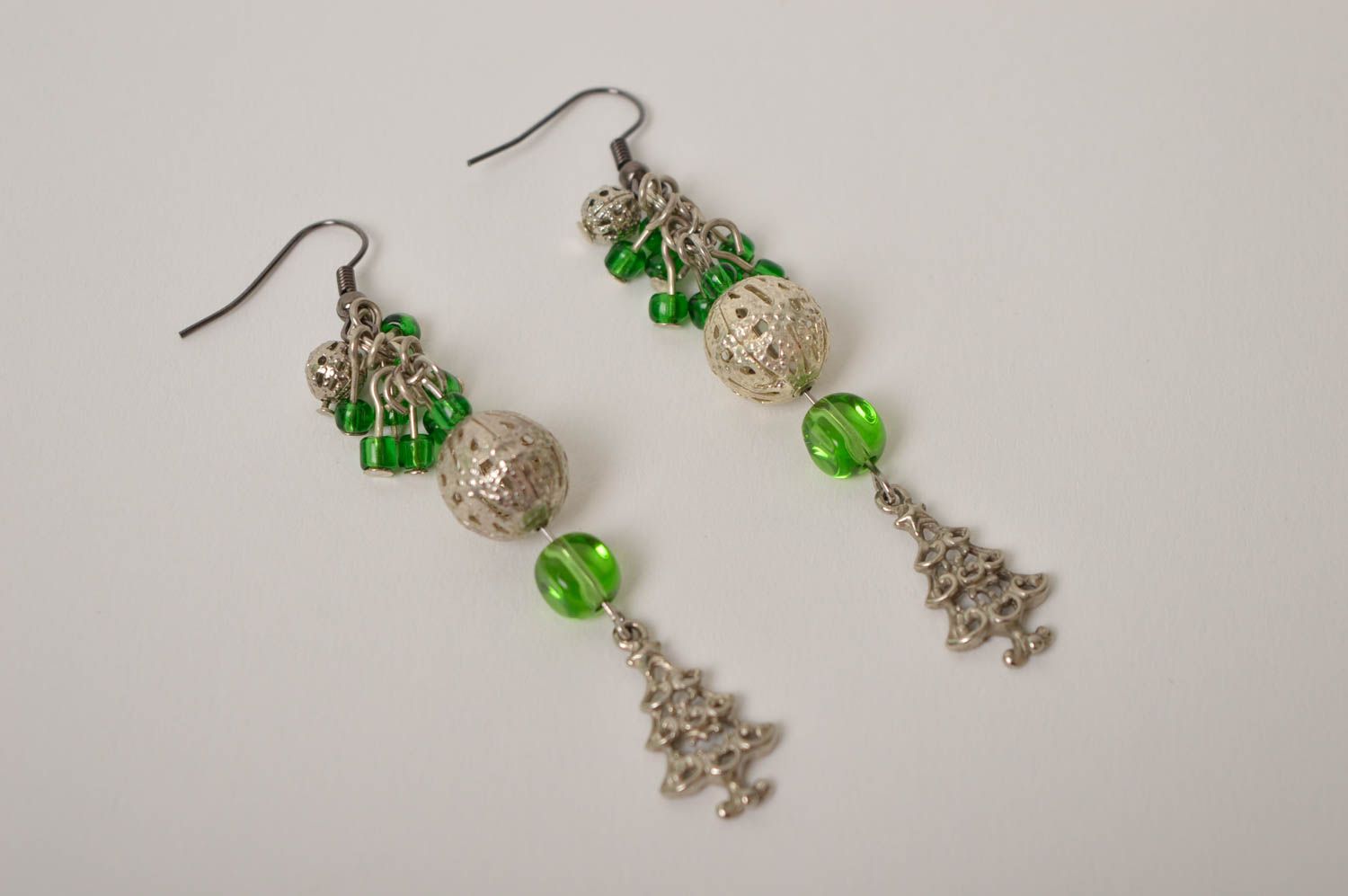 Handmade earrings with charms designer dangling earrings elegant accessory photo 3