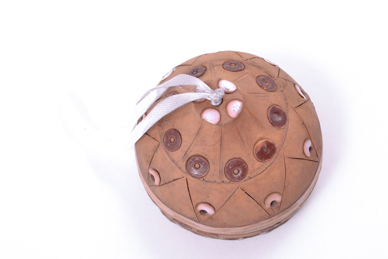 Handmade ceramic bell with ribbon photo 3