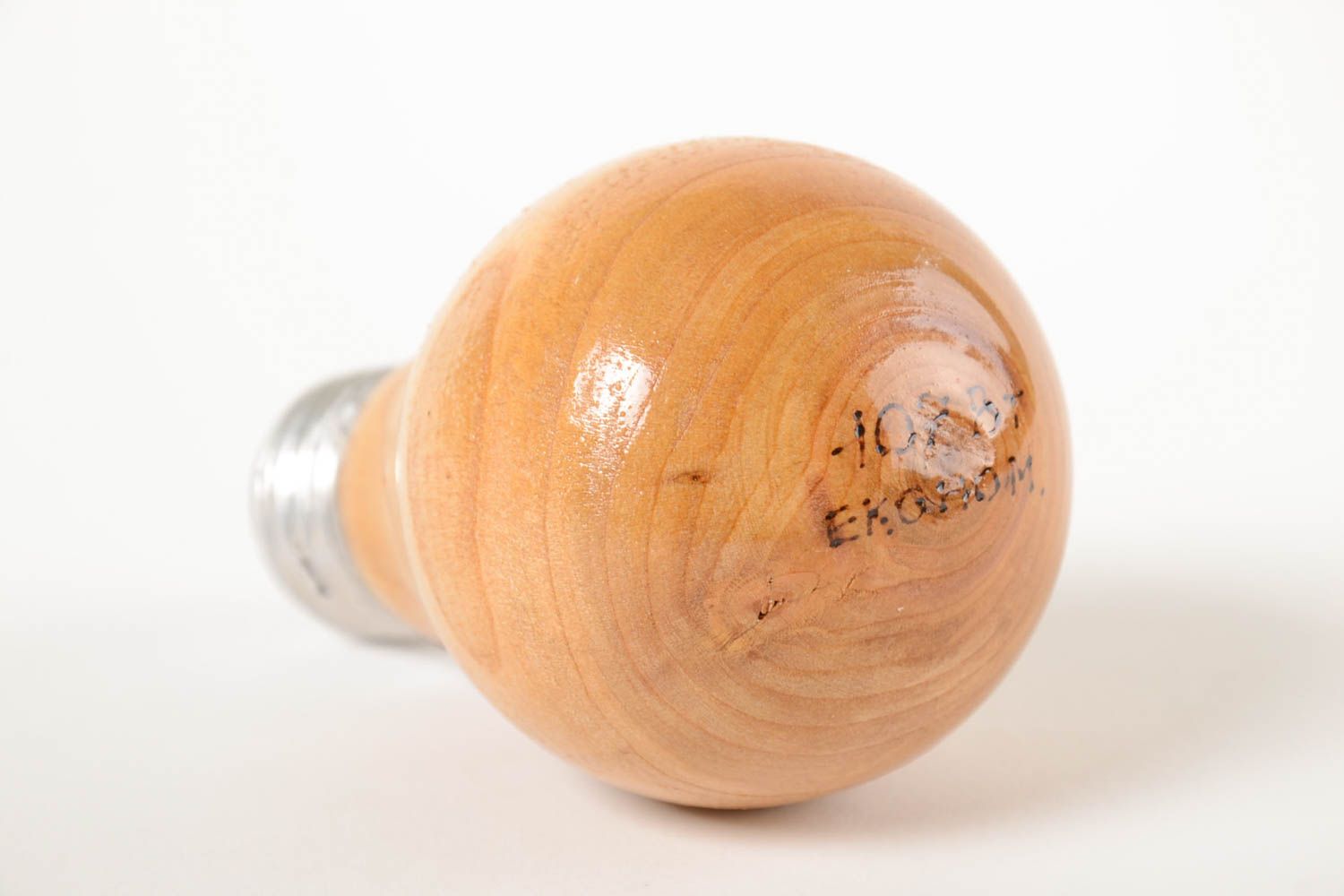 Unusual handmade decorative light bulb wooden light bulb wood craft room decor photo 3