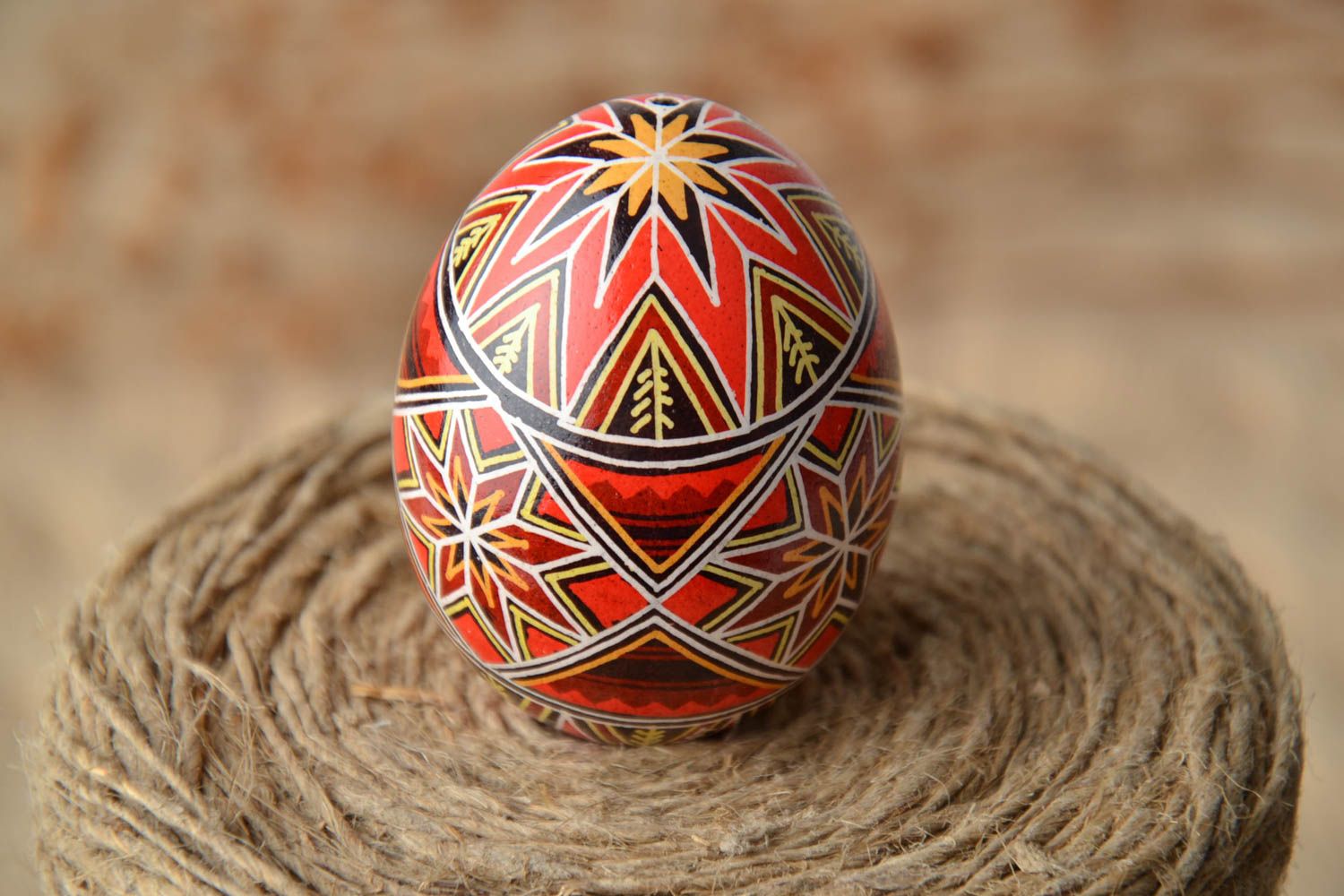 Handmade ethnic egg with painting photo 1