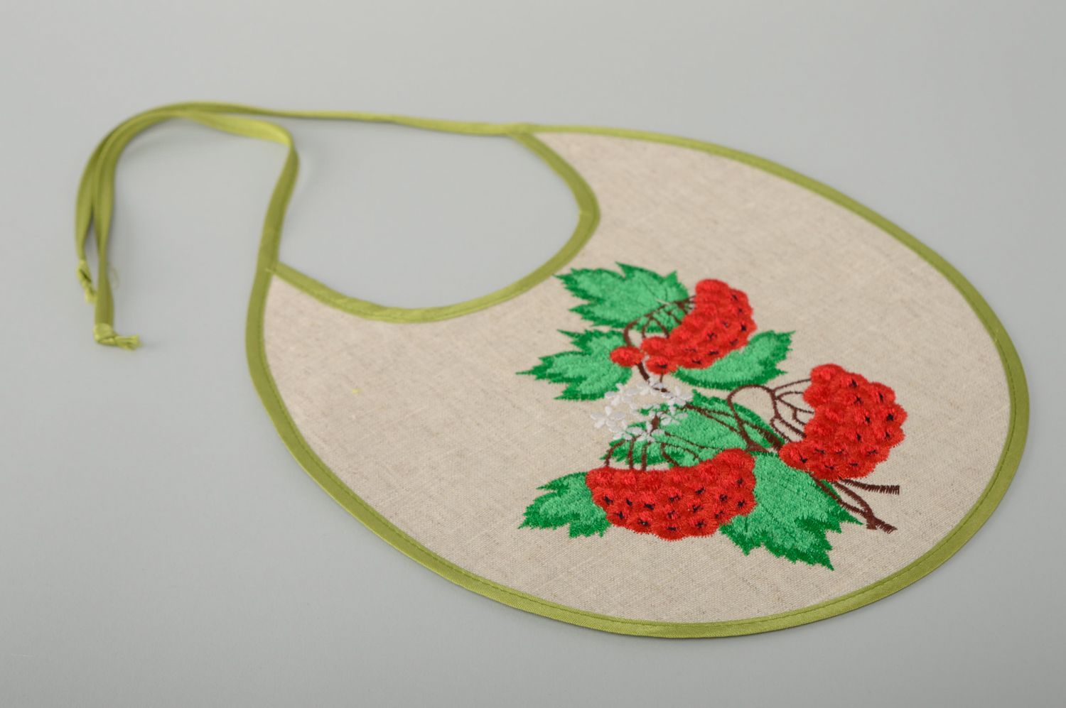 Handmade baby's bib with embroidery photo 1