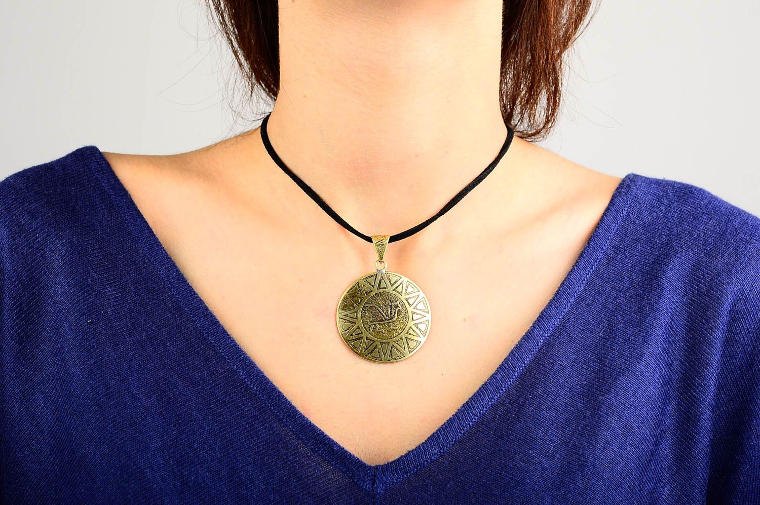 Handmade pendant designer accessory metal jewelry unusual gift for her photo 2