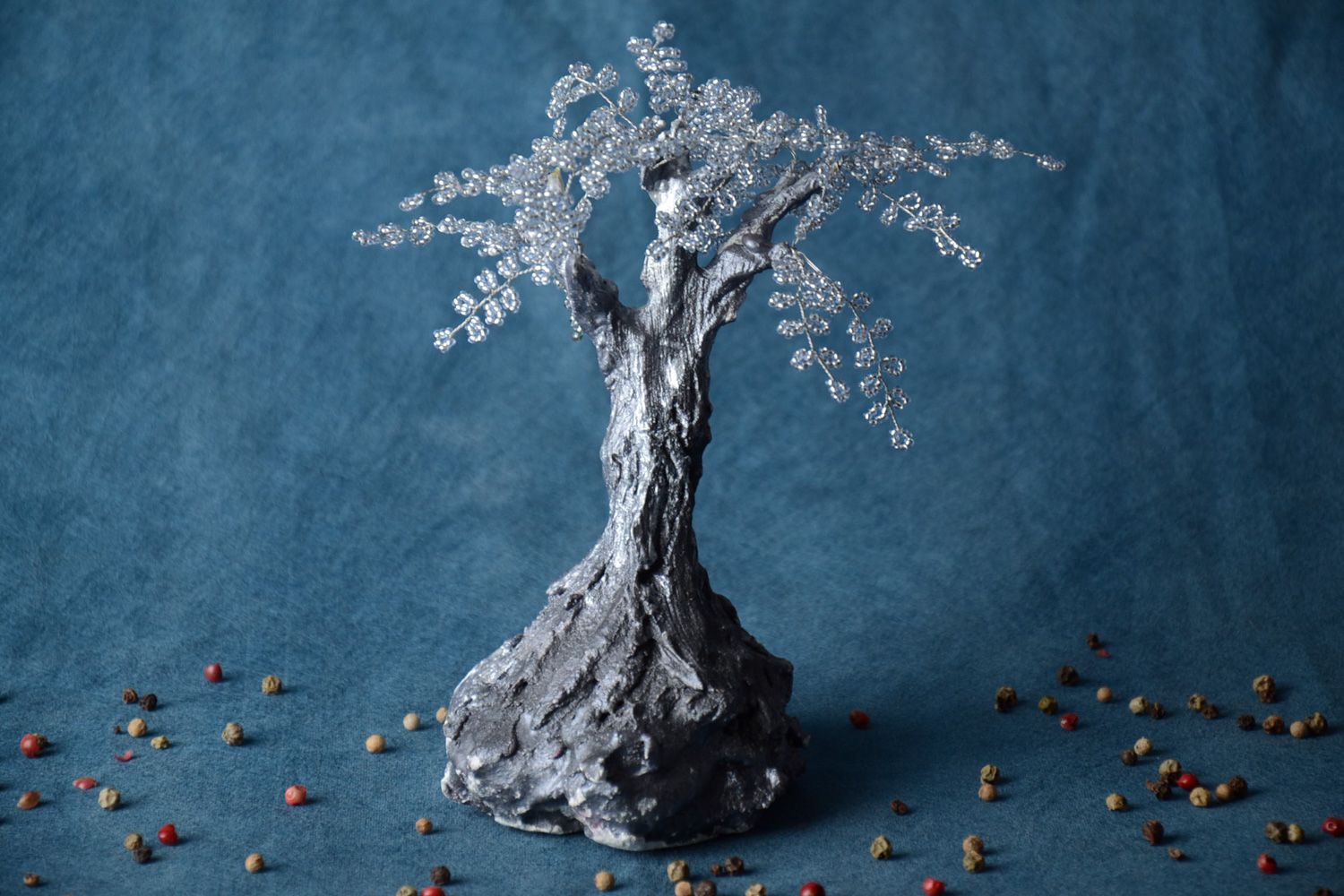 Handgemachter künstlicher lackierter Glasperlen Glücksbaum für Haus Dekoration foto 1