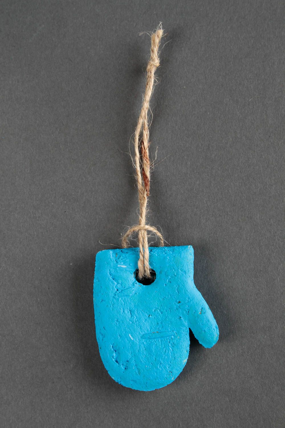 Figura decorativa hecha a mano regalo artesanal adorno de fin de año Mitón azul foto 4