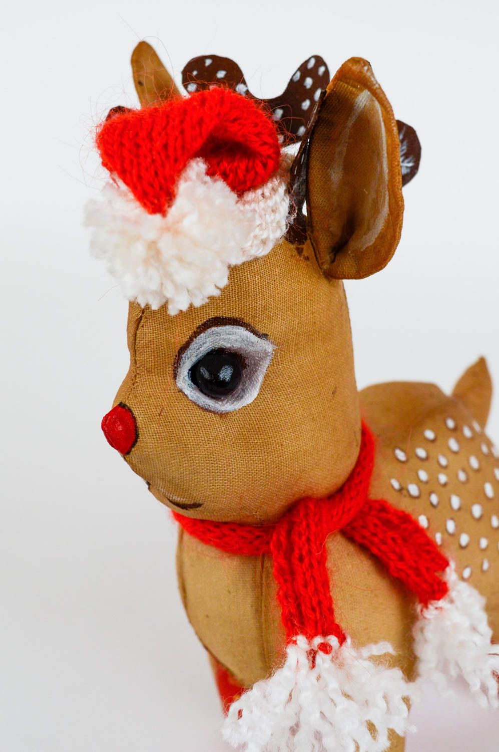 Peluche cerf Rudolphe décorative en tissu de coton parfumée faite main photo 5