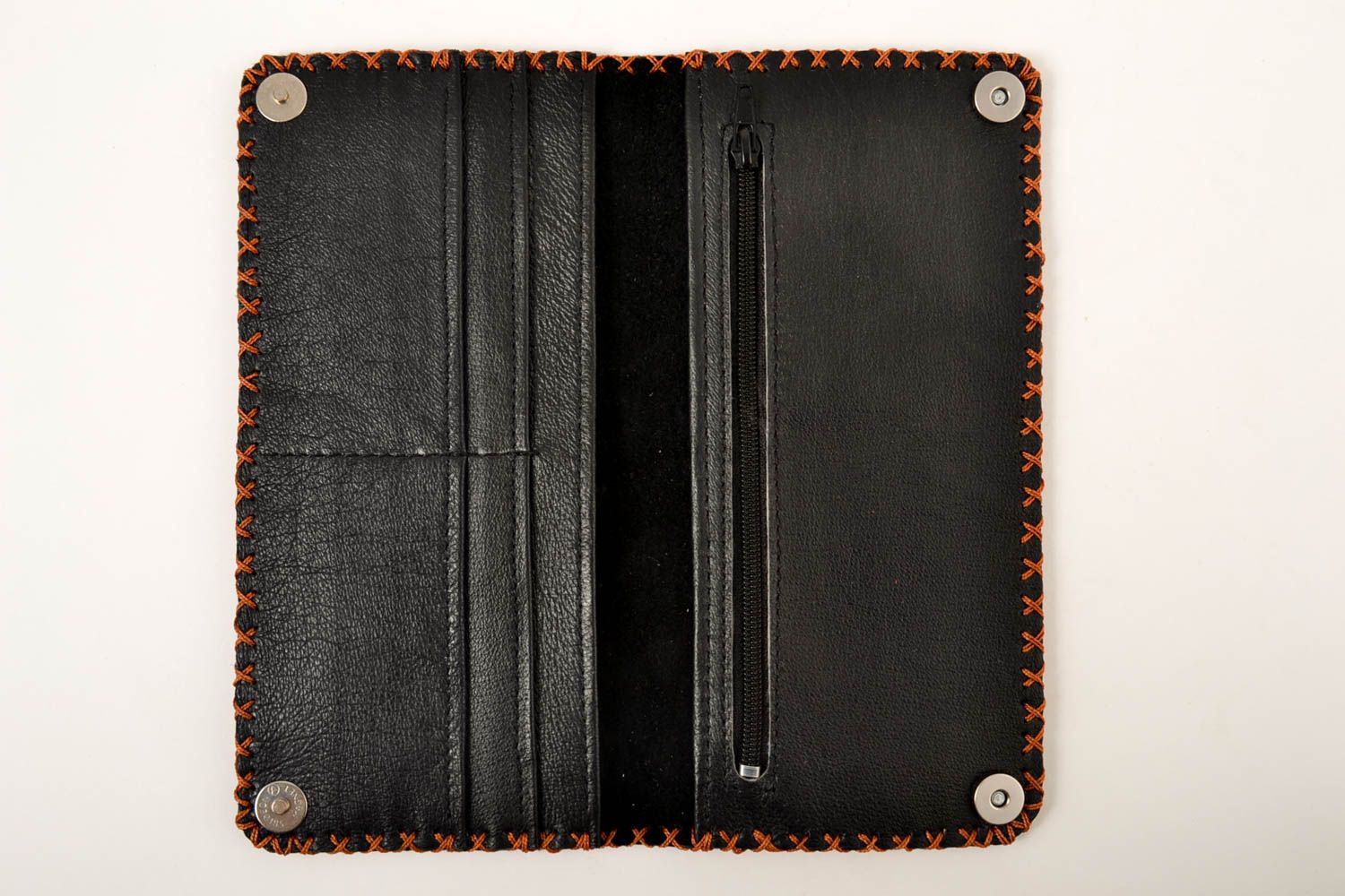 Monedero de cuero cartera de mujer hecha a mano regalo original foto 3