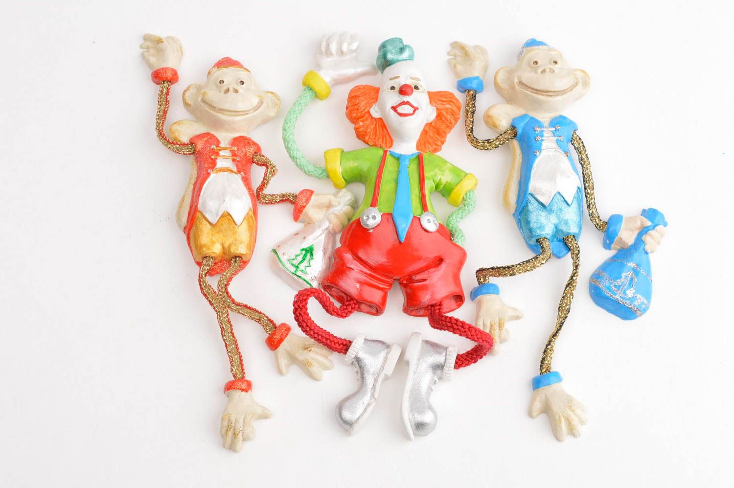 Магниты на холодильник handmade декор для дома сувениры из гипса Цирк 3 шт фото 2