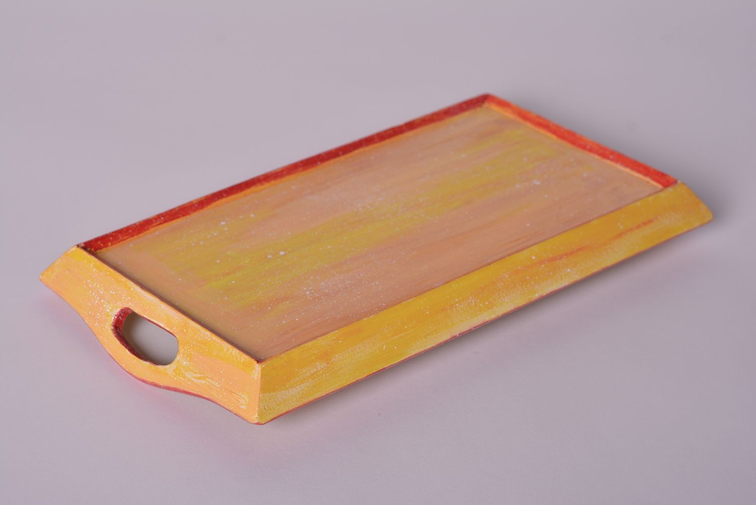 Tablett aus Holz handmade Tablett quadratisch bemalt Küche Geschirr originell foto 4