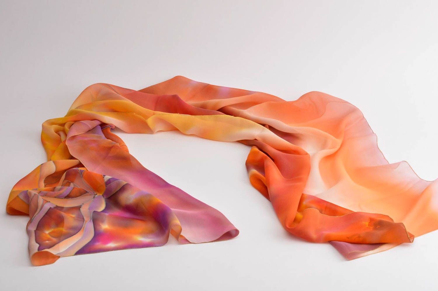 Bufanda de moda hecha a mano pintada pañuelo de seda regalo original para mujer foto 3