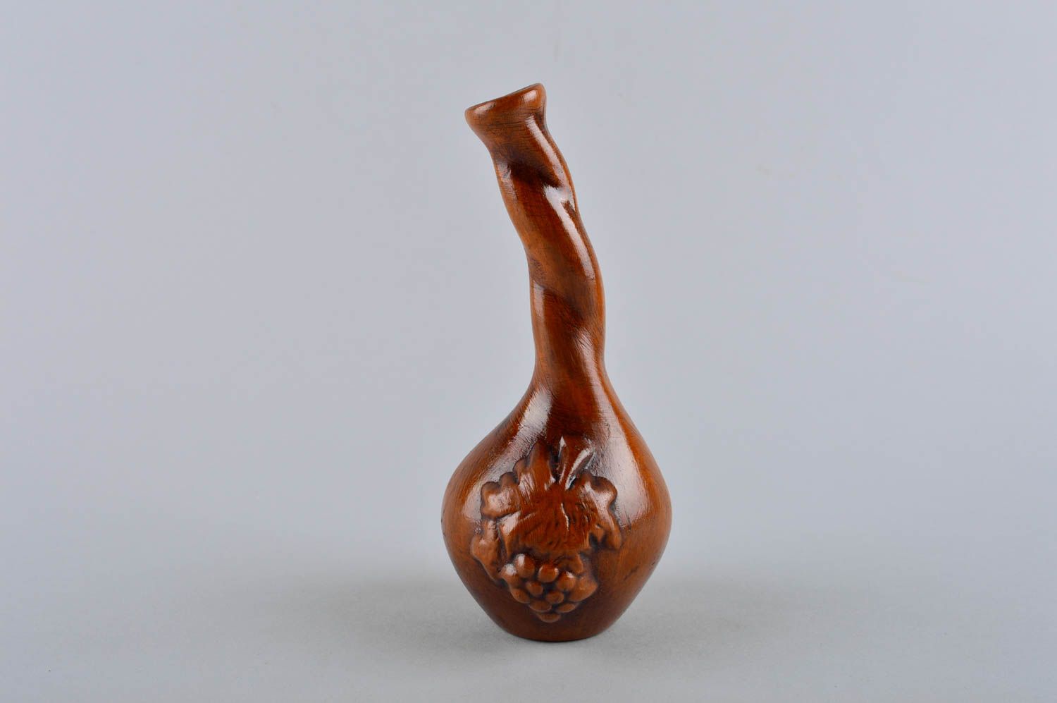 10 oz ceramic handmade wine decanter in classic brown color 6 inches, 0,25 lb photo 2