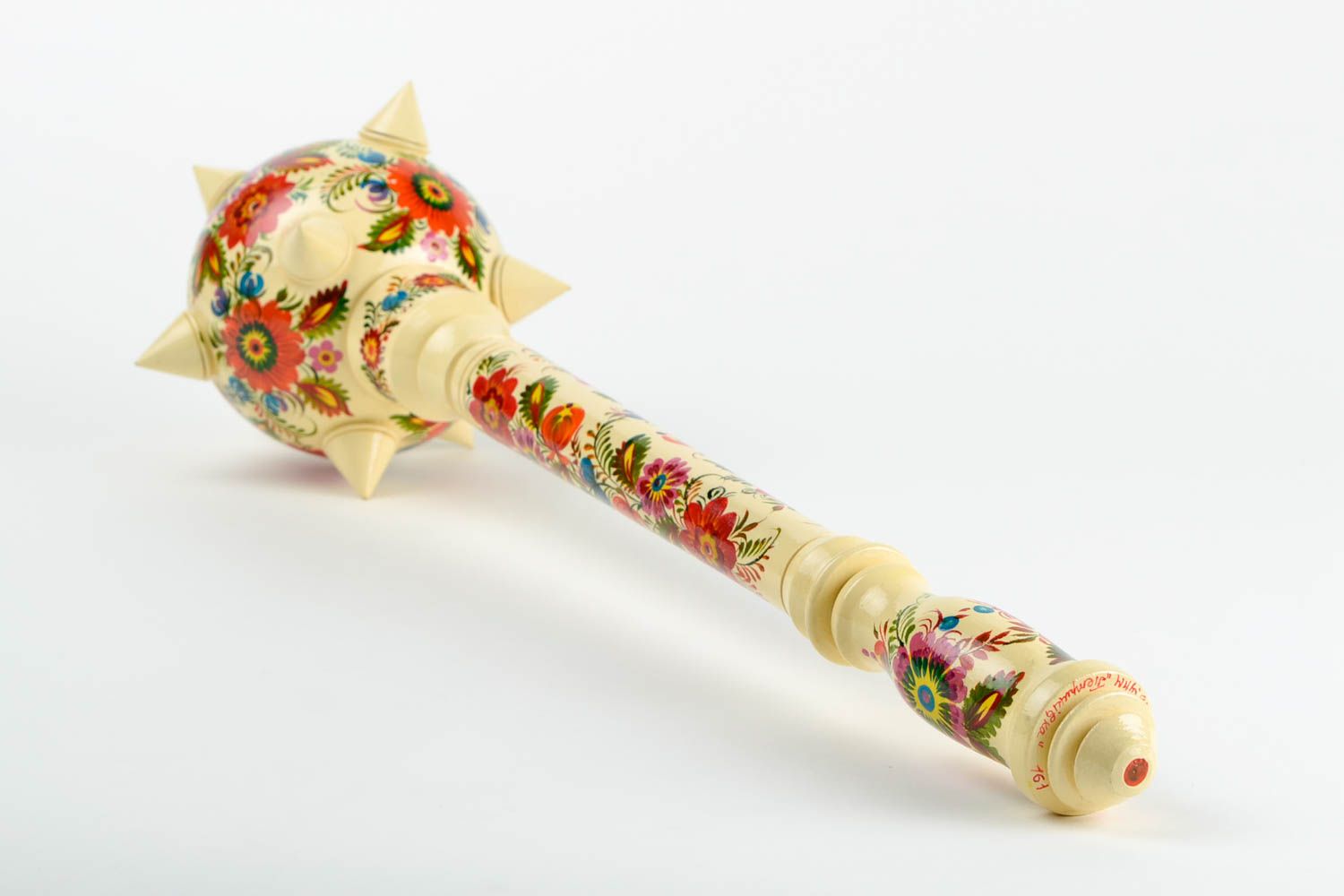 Handmade wooden mace weapon decorative painted mace decorative use only photo 5