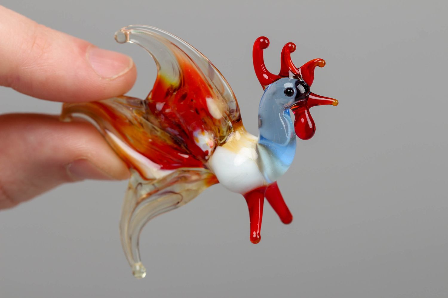 Miniature glass figurine of rooster photo 4