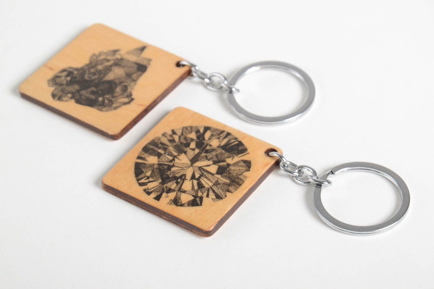 Handmade keychain designer keychains wooden souvenirs gift for him 2 items photo 3