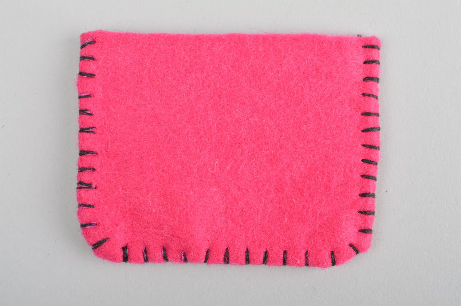 Portefeuille rose en feutre Portefeuille fait main palmiers Accessoire femme photo 3