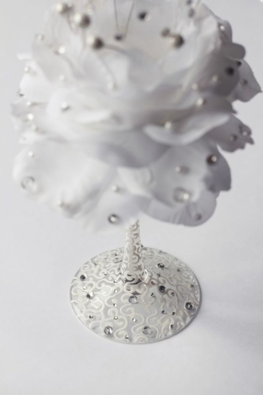 Calici nuziali con il fiore fatti a mano idee originali decorazione nozze  foto 4