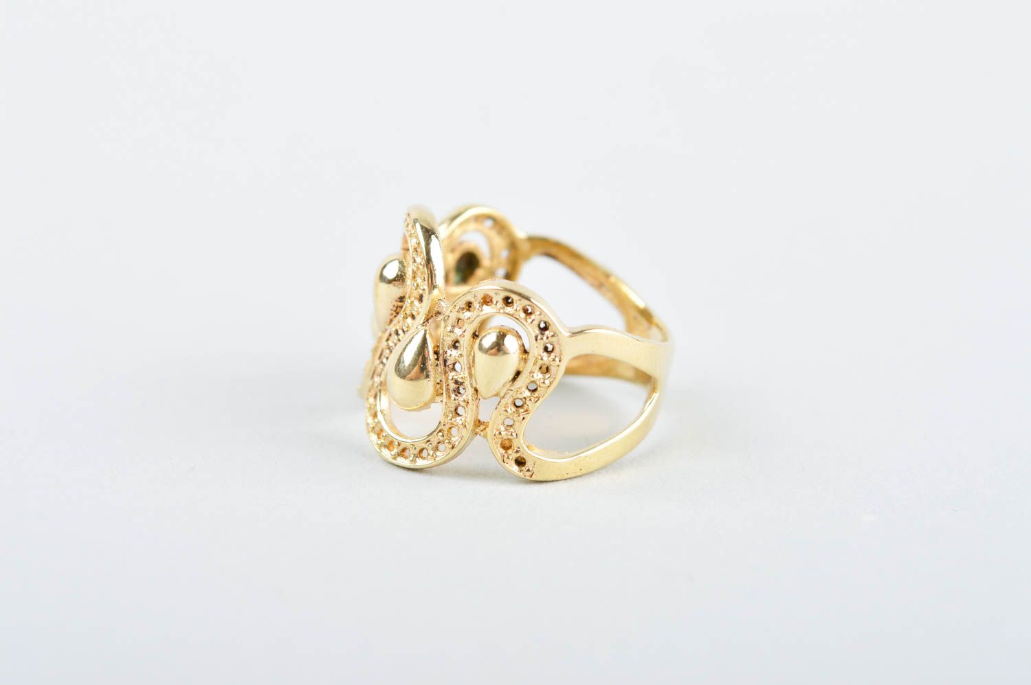 Кольцо ручной работы украшение из латуни изящное модное кольцо из металла фото 5