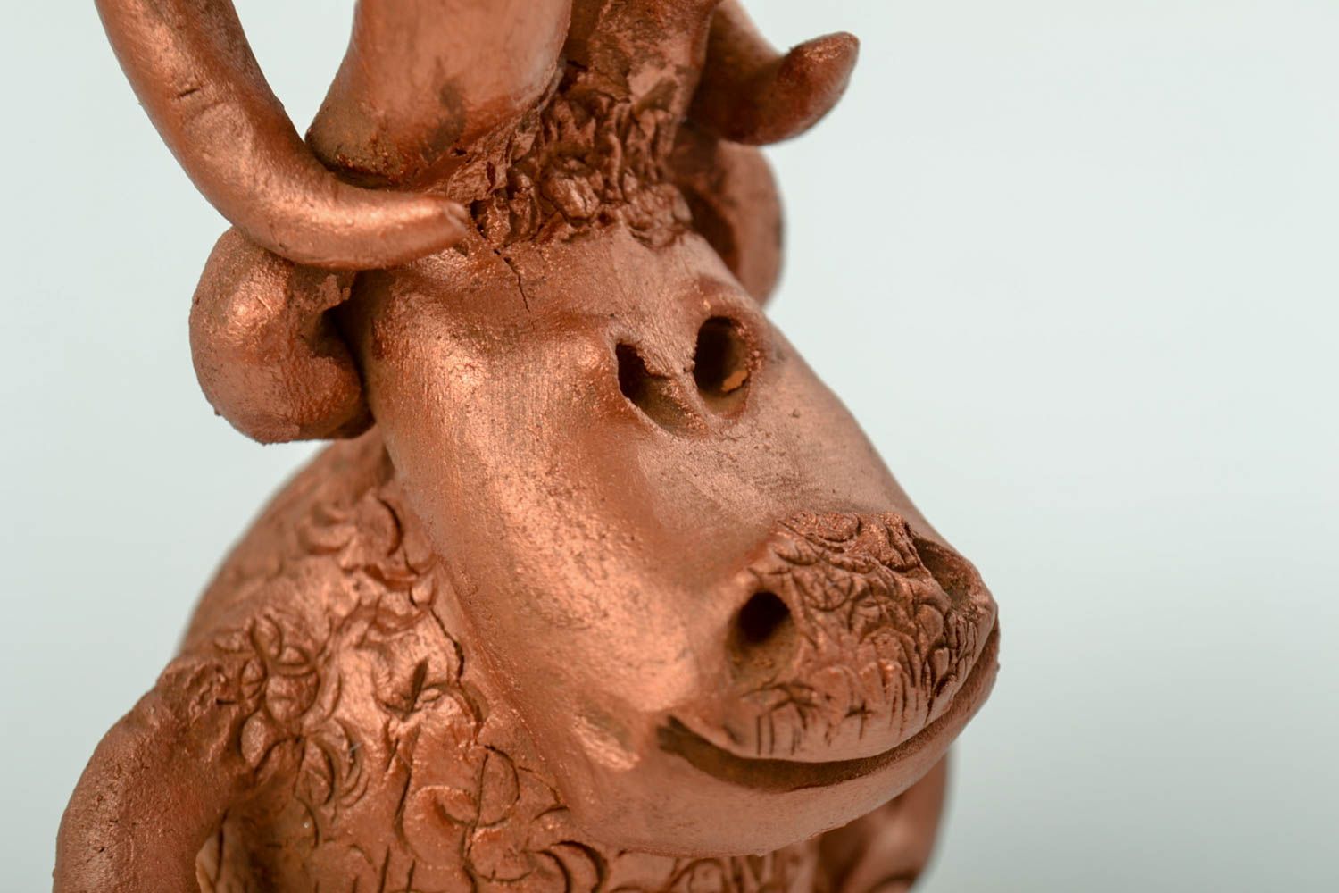 Figurina fatta a mano in ceramica carino animaletto souvenir in terracotta foto 5