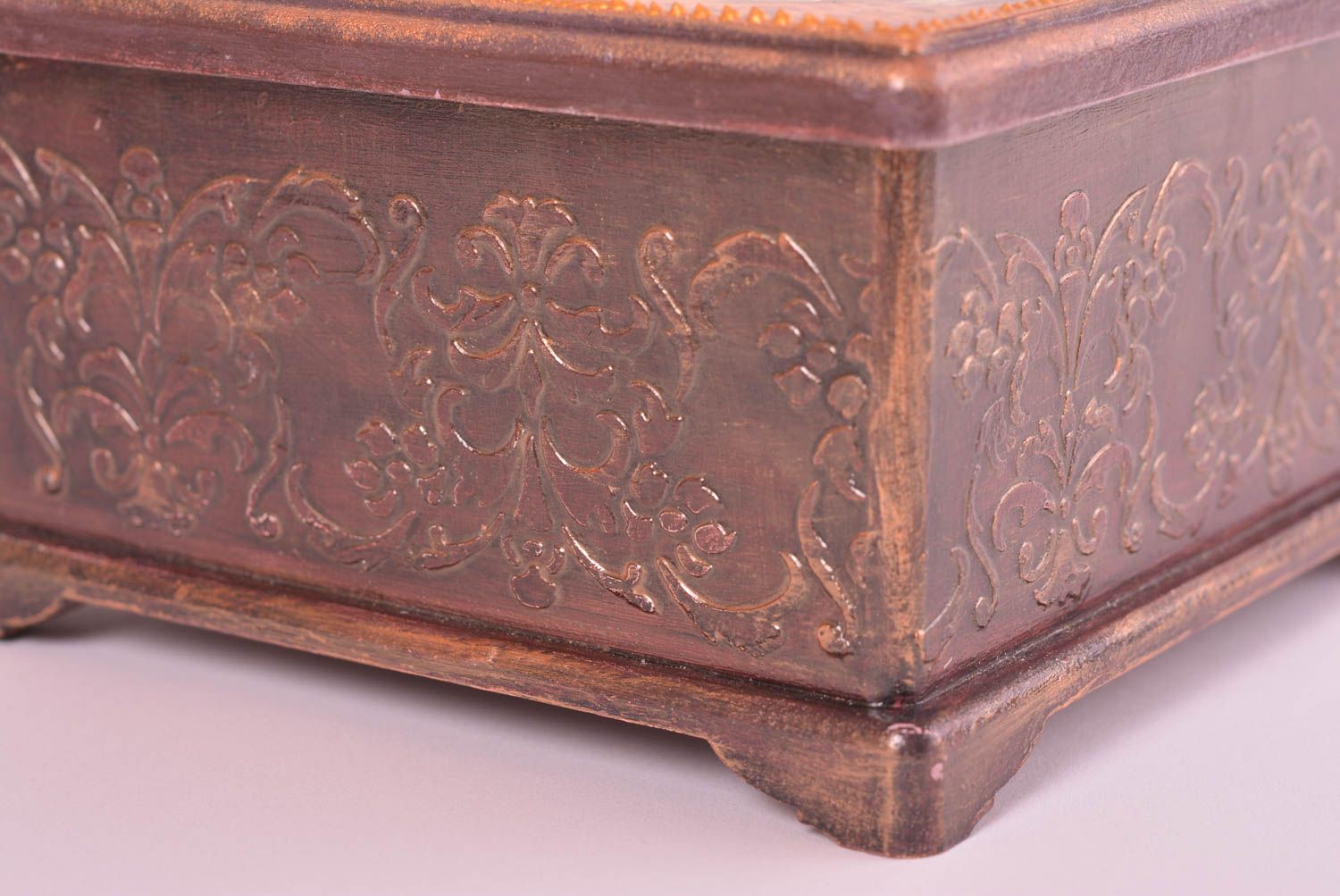 Handmade decoupage box unusual wooden jewelry box designer box for small items photo 5