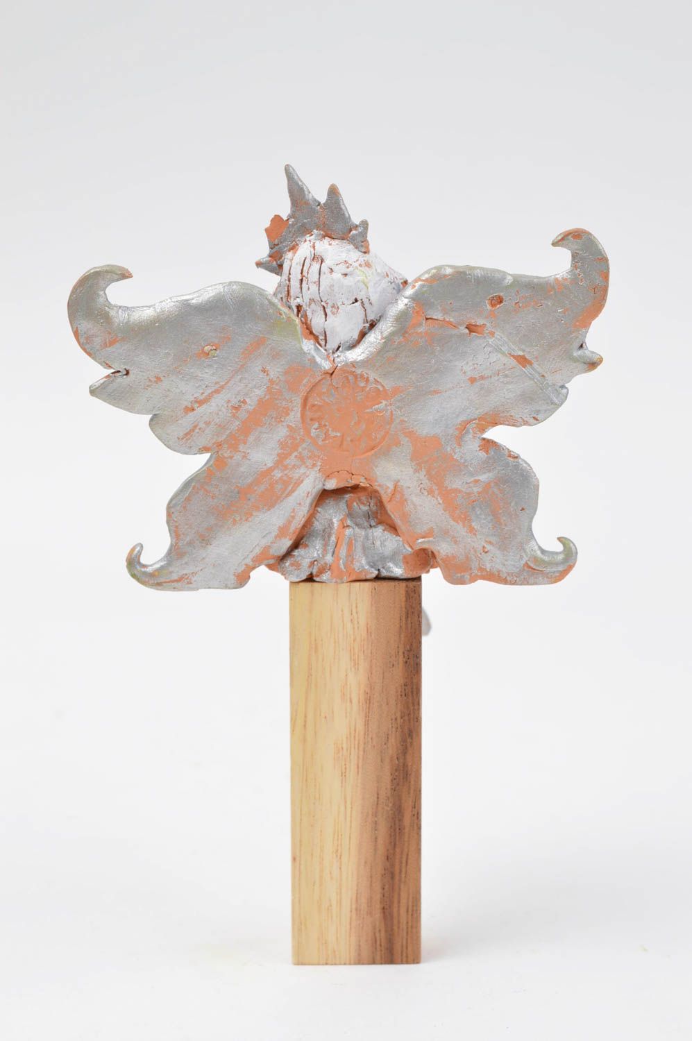 Figurine fée faite main Décoration de pot de fleur en argile peinte Idée déco photo 4