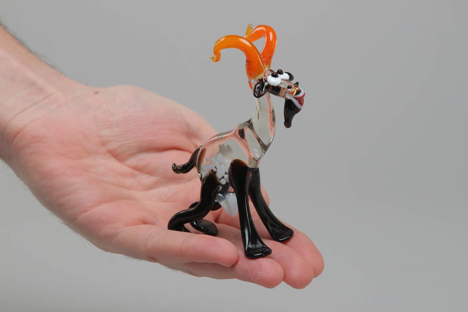 Figurine miniature en verre au chalumeau multicolore faite main décorative Bouc photo 4