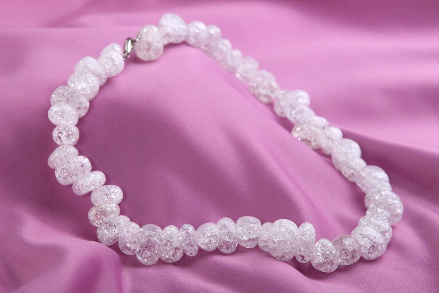 Collar original de cristal blanco bisutería artesanal regalo para mujer foto 1