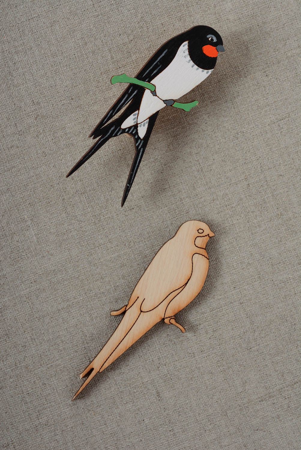 Peça em branco para imã de madeira contraplacada Pássaro da primavera foto 3