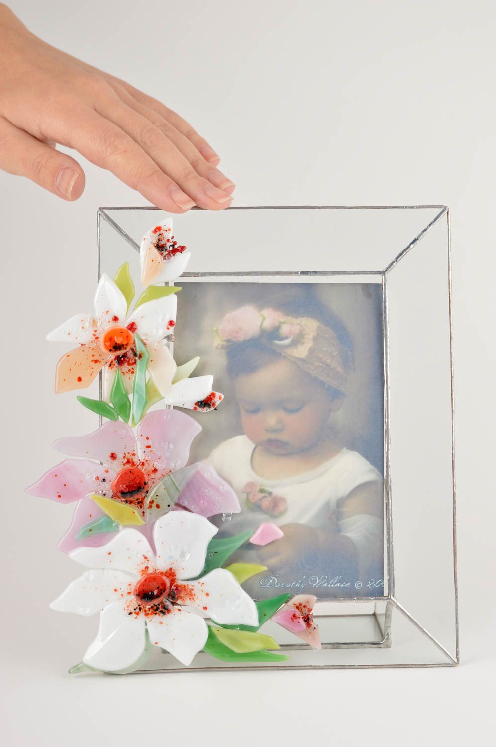Beautiful handmade photo frame glass fusing ideas home decoration small gifts photo 5