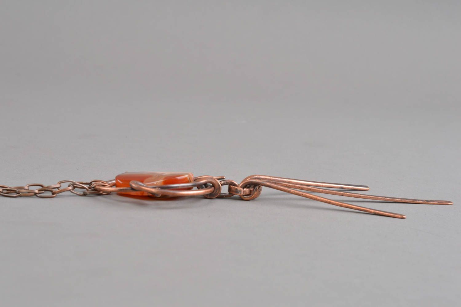 Copper pendant handmade accessory carnelian jewerly best gift ideas for women photo 4