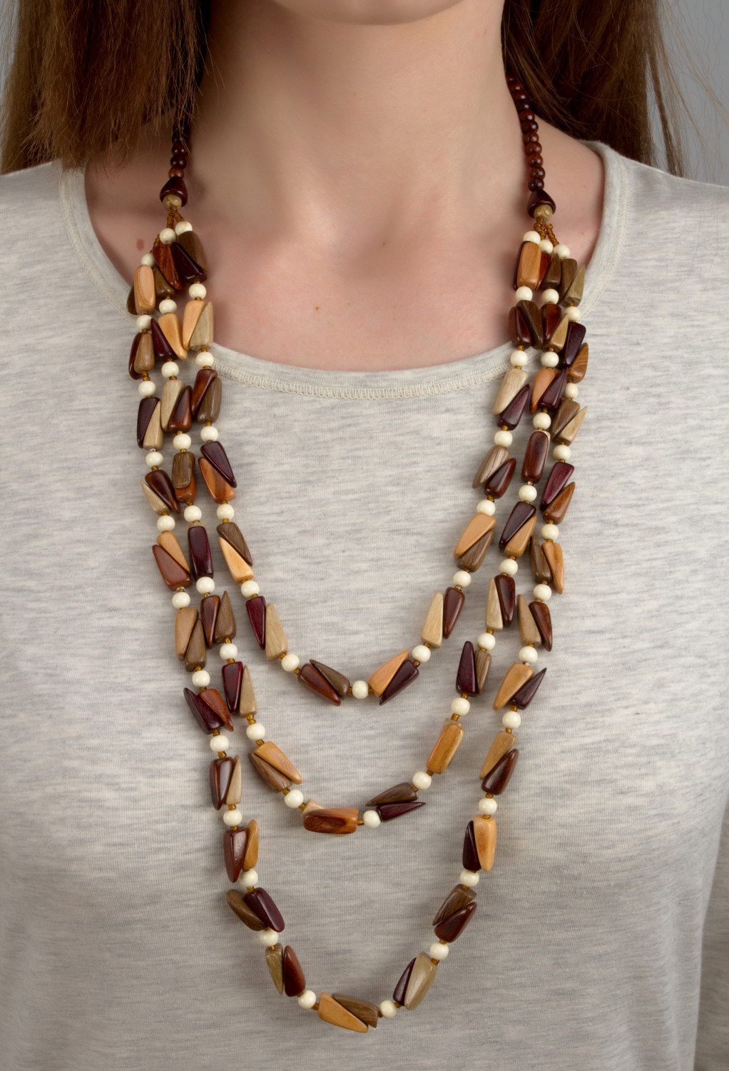 Handmade Halskette aus Holz foto 4