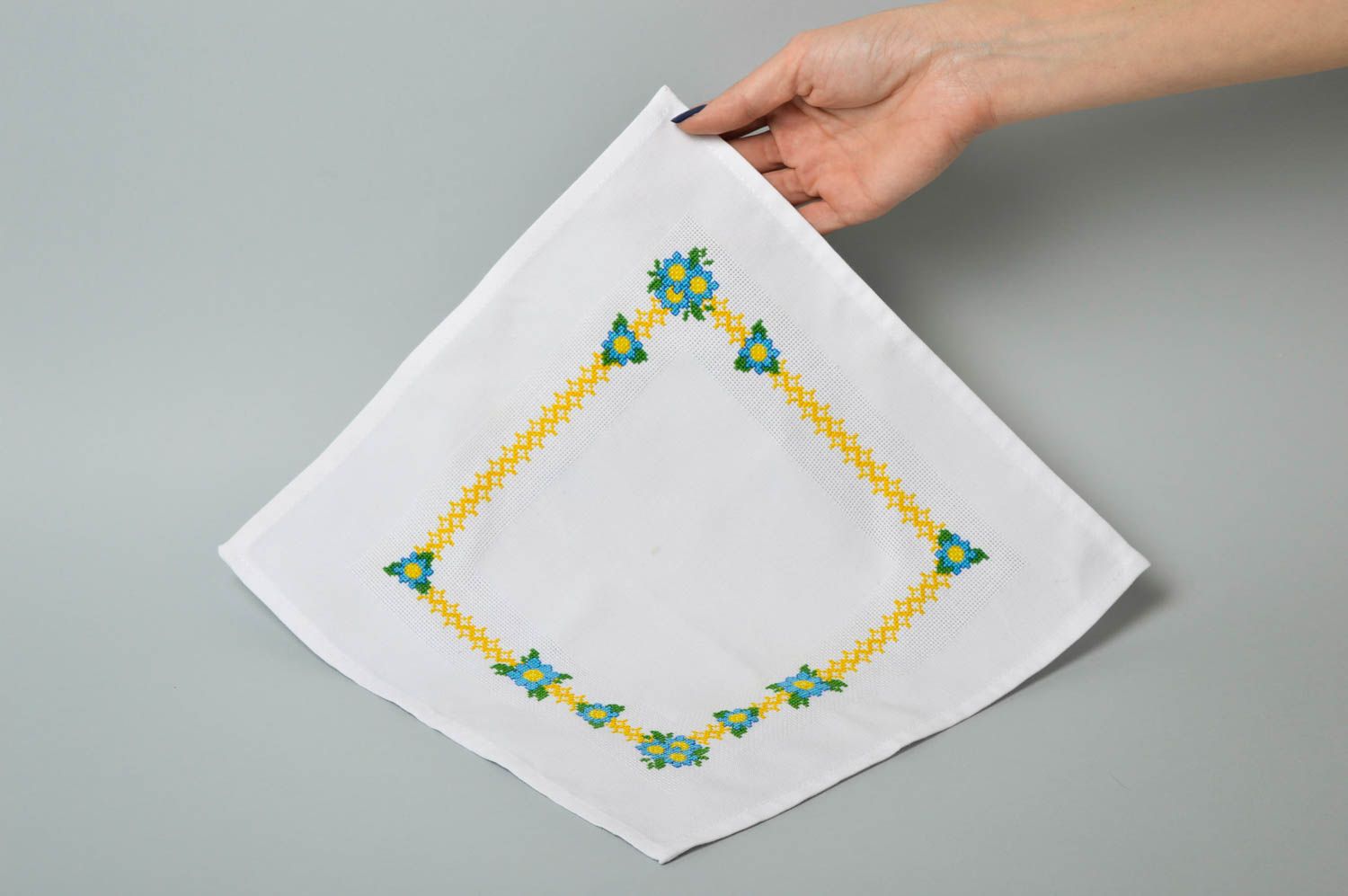 Handmade embroidered napkin stylish linen napkin designer textile for home photo 5