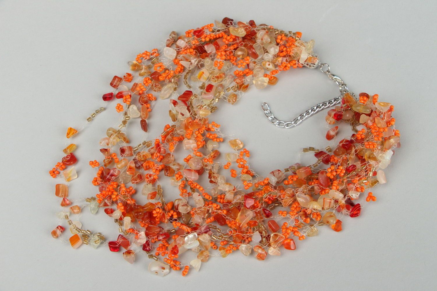Necklace made of beads and carnelian photo 3