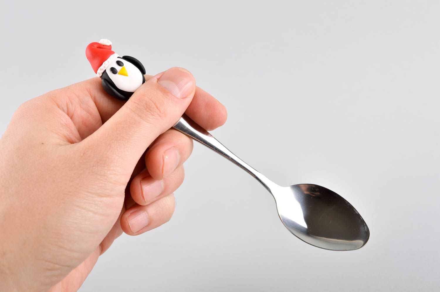 Cuchara artesanal con pingüino regalo original utensilio de cocina metálico foto 5
