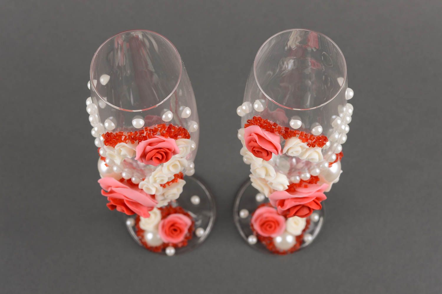 Unusual handmade wedding glasses 2 pieces wedding accessories glass ware photo 10