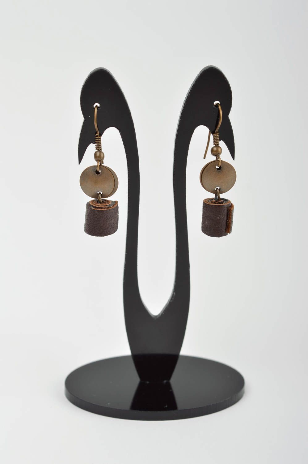 Ohrringe für Damen handgemachter Schmuck Leder Accessoire Modeschmuck Ohrringe foto 2