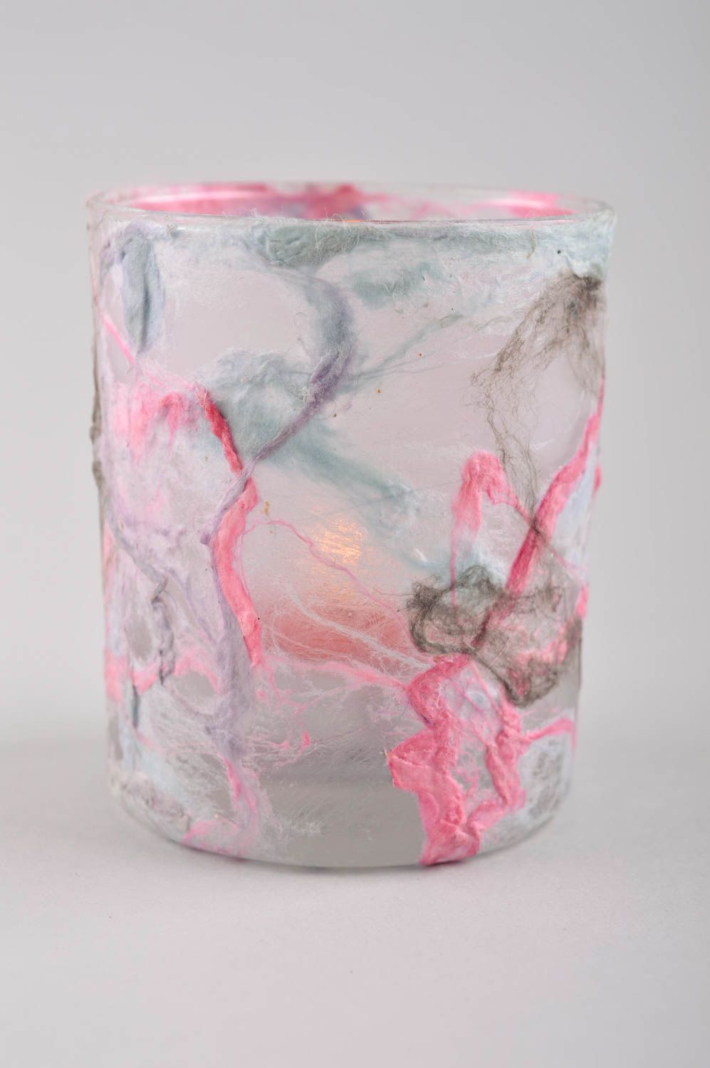 Handmade Kerzenhalter aus Glas Dekoration Wohnung Teelichthalter aus Glas foto 3