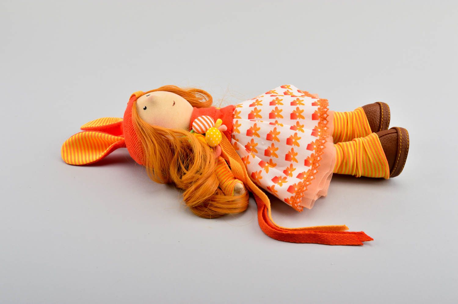 Кукла ручной работы кукла из ткани авторская кукла маленькая интерьерная фото 4