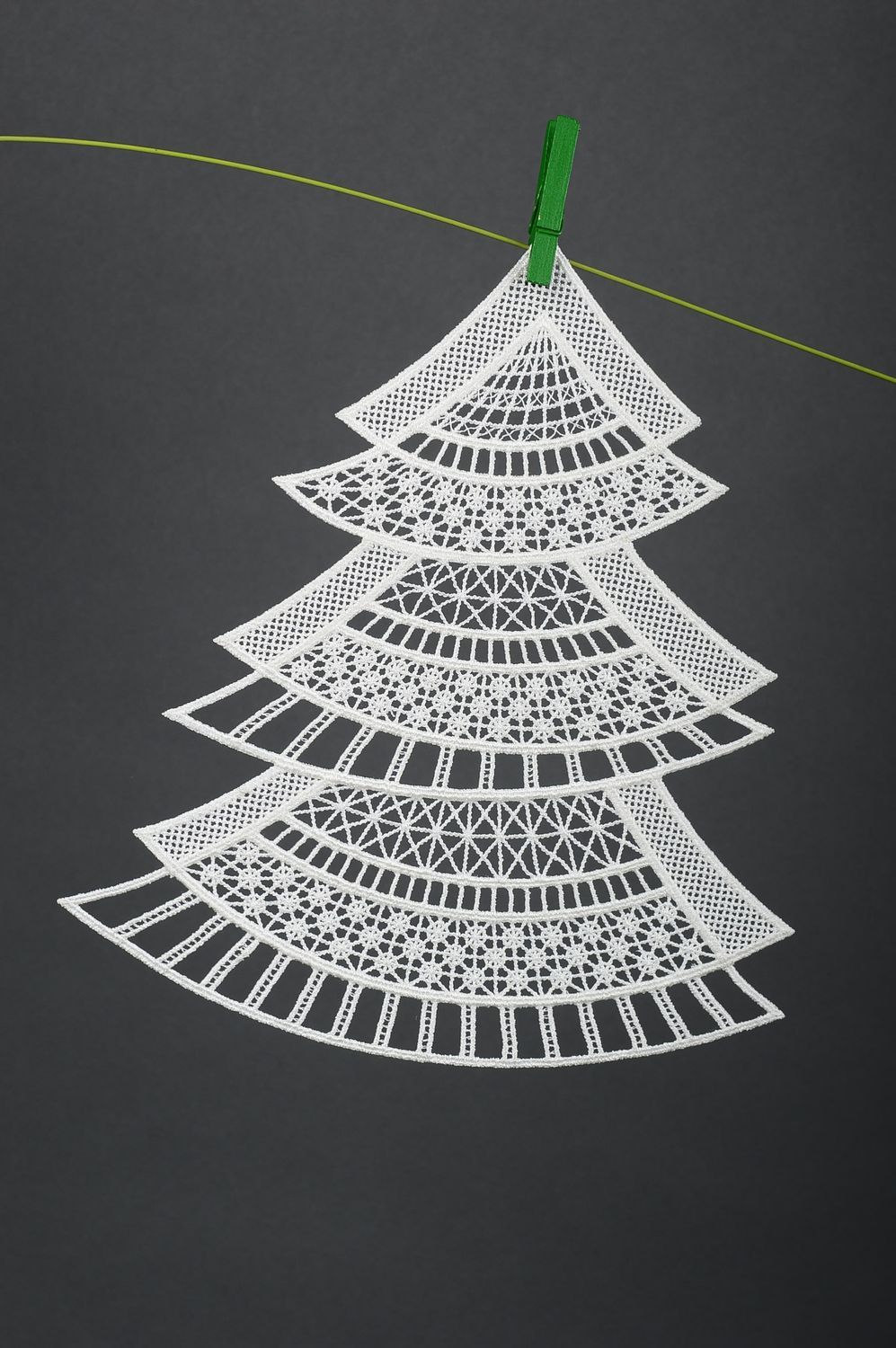 Spitze Tannenbaum Schmuck handmade Deko für Weihnachten Deko Anhänger  foto 1