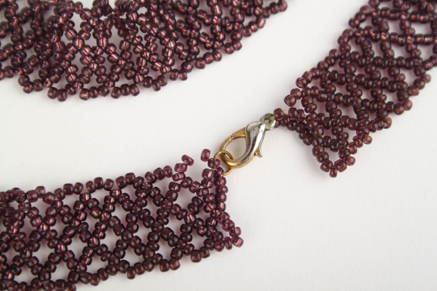 Колье из бисера украшение ручной работы роскошное широкое ожерелье из бисера фото 3