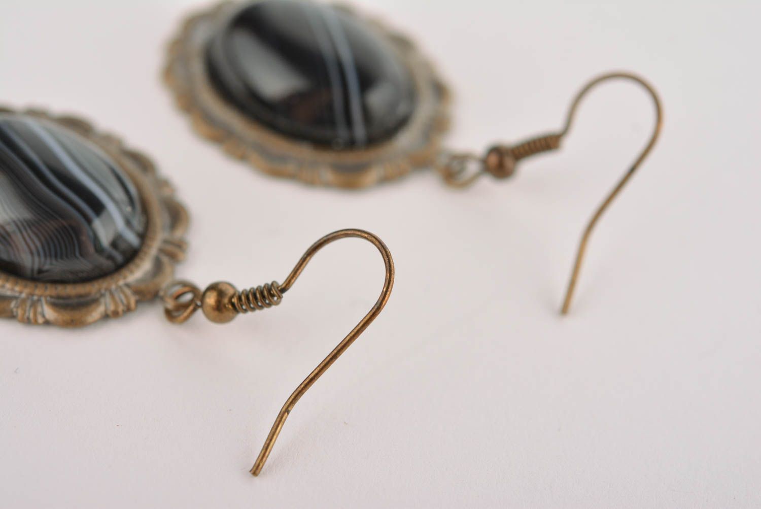 Beautiful handmade metal earrings designer glass earrings gifts for her photo 5