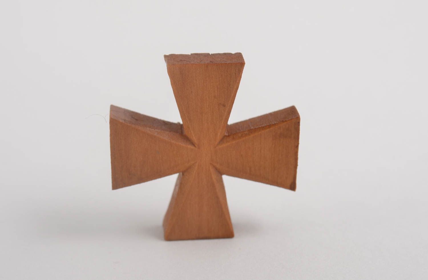Cruz de madera de peral hecha a mano bisutería original regalo personalizado foto 2