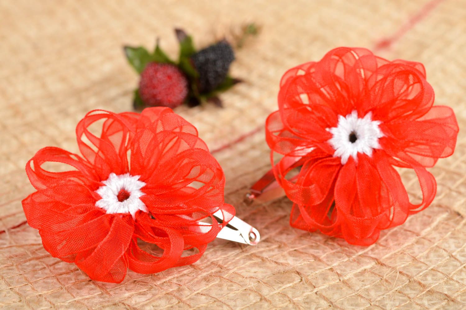 Handmade flower barrette for children designer hair clip hair accessories photo 1