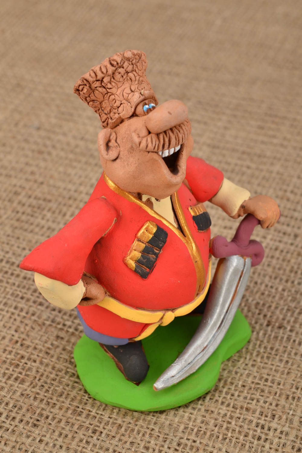 Ceramic figurine Cossack with Sword photo 1