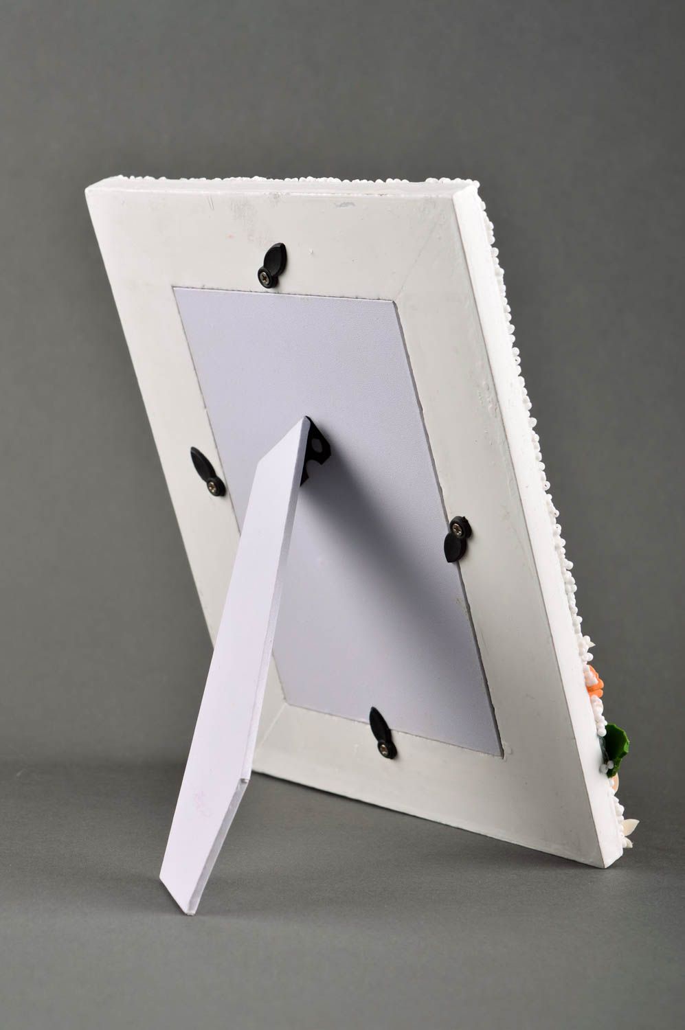 Фоторамка ручной работы рамка для фото белая деревянная фоторамка с розами фото 2