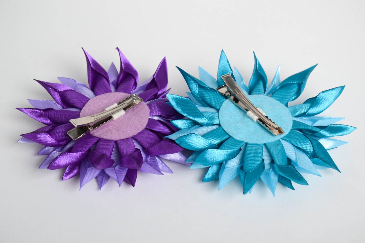 Beautiful handmade flower barrette hair clip 2 pieces trendy hair gifts for her photo 3