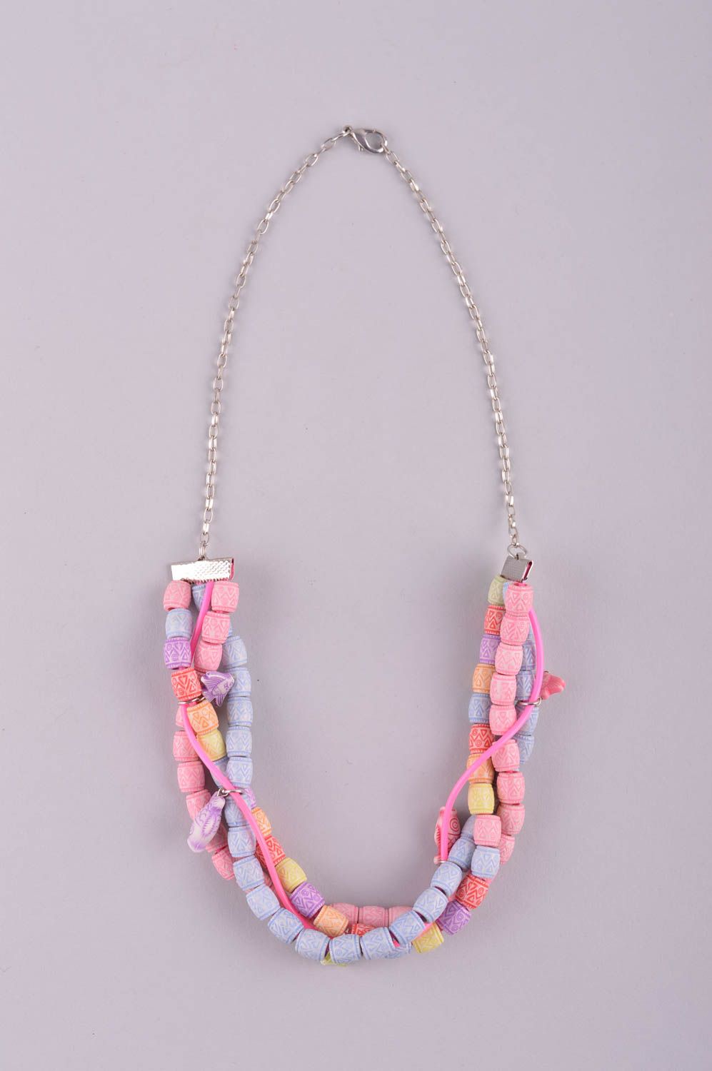 Unusual handmade necklace plastic necklace design costume jewelry gift ideas photo 2