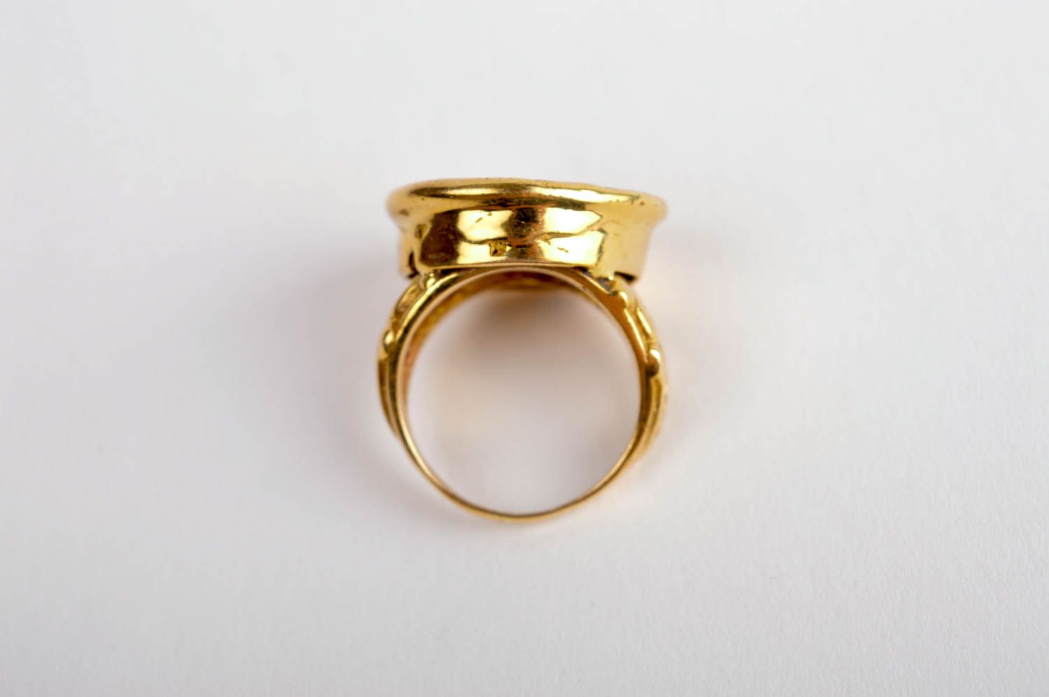 Schmuck aus Metall Ring für Damen Ring Schmuck goldfarben rund originell foto 5
