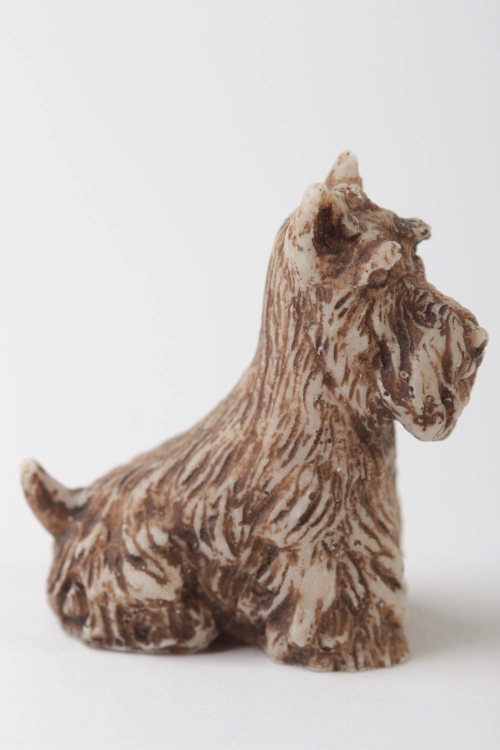Миниатюрная фигурка собаки из полимерной смолы Ризеншнауцер ручная работа фото 2