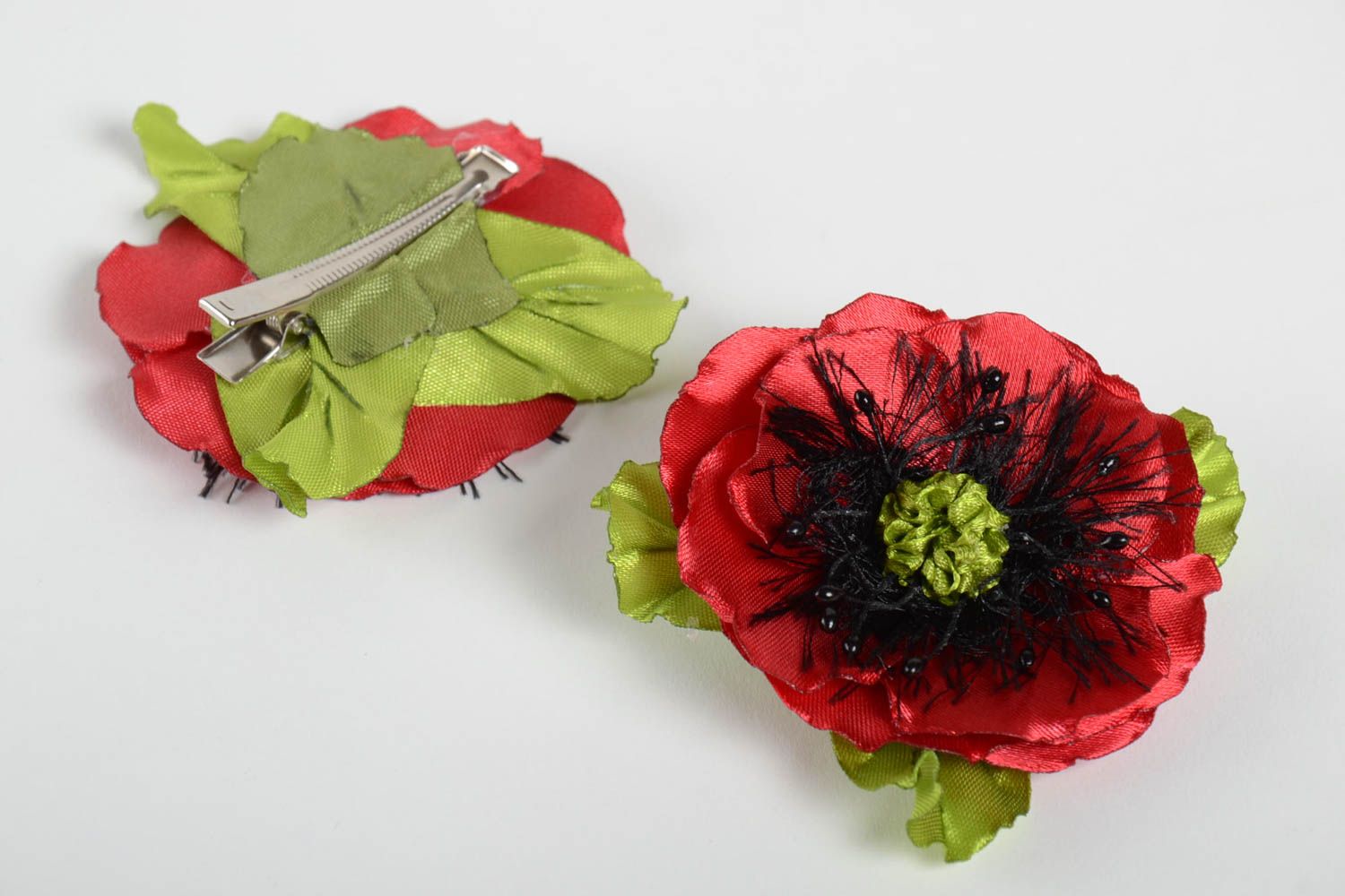 Handmade Blumen Haarspangen Geschenk für Frauen Haarspangen mit Blume 2 Stück foto 2