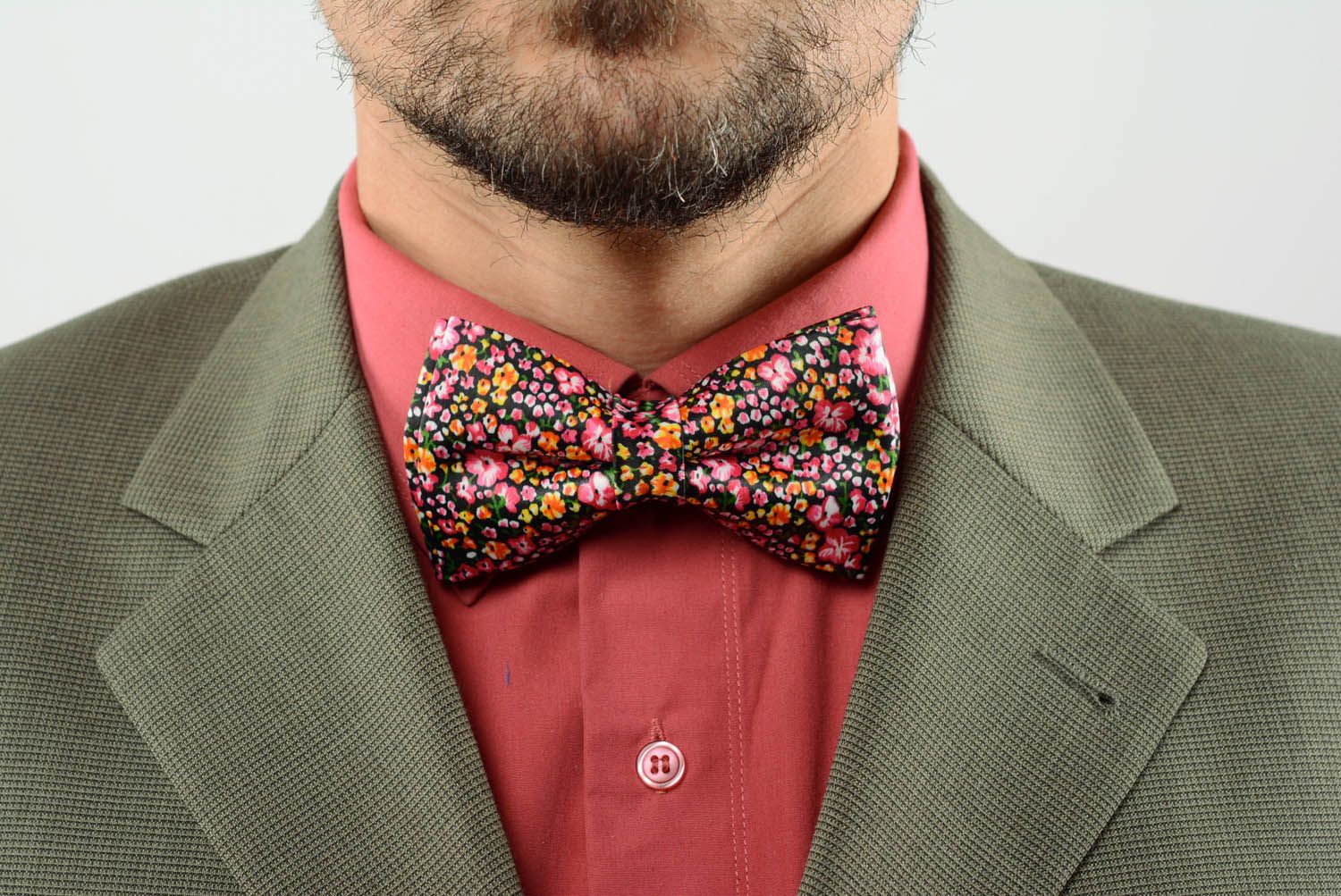Bow tie made of viscose Flower Meadow photo 1