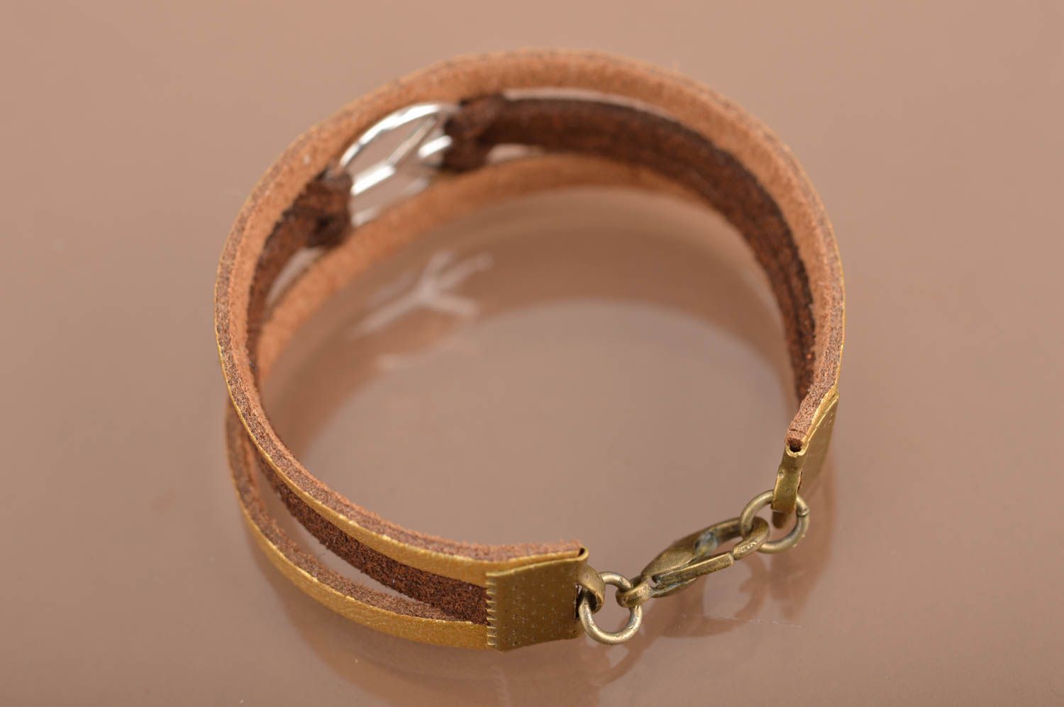 Feines stilvolles handgemachtes Armband aus Schnur mit Einsätzen Pacific foto 4